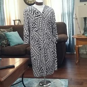 Black and white side tie dress